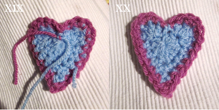 Crochet heart and pompom bunting pattern