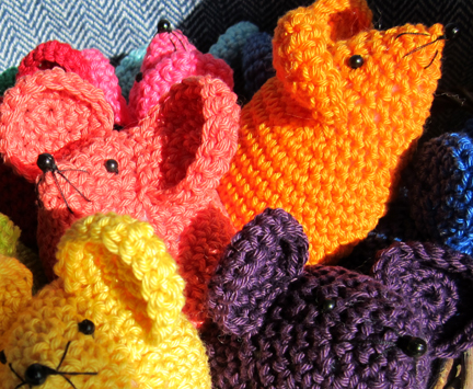 crochet mice pattern available from Etsy