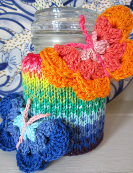 blue crochet butterfly