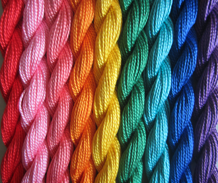 a rainbow of embroidery threads