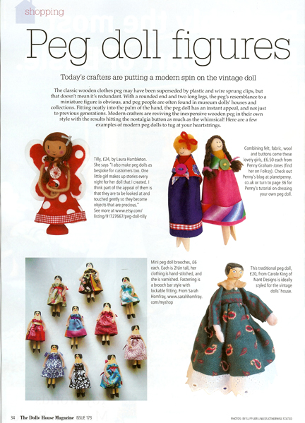 Dolls' House Magazine Dolly Peg doll feature Page 1