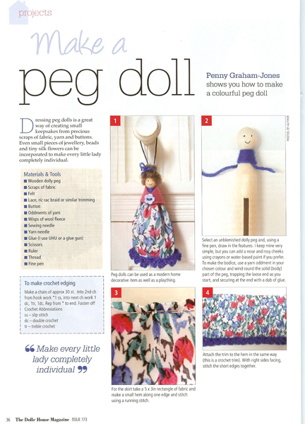 Dolls' House Magazine Dolly Peg doll feature Page 2