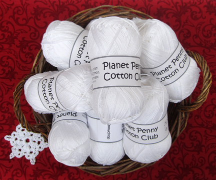 Planet Penny Cotton Club yarn in Snowdrop