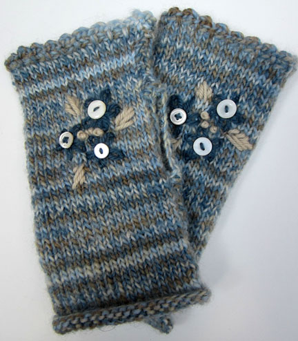 knitted wrist warmer pattern from Planet Penny Pattern