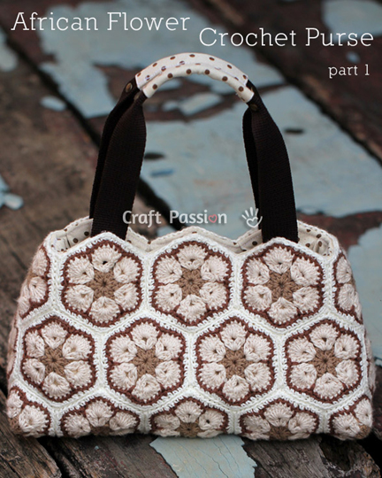 African Flower crochet purse - Planet Penny Cotton inspirations