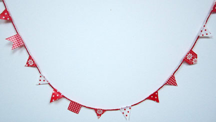 Bunting made from paper tape