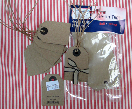 brown parcel tags