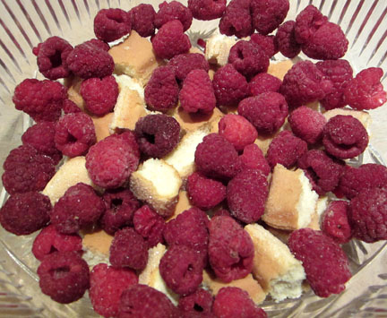/Trifle sponge and fruit for Advent Calendar