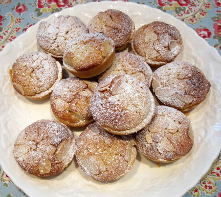Frangipane Mince Pies dusted with icing sugar Advent Calendar Day Eight