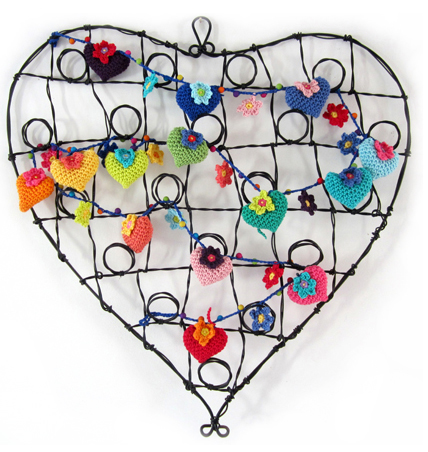 Hearts and Flowers Crochet Garland