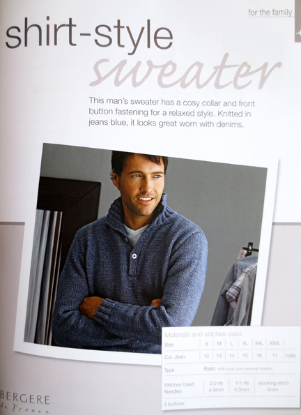 man's sweater knitting and stitching