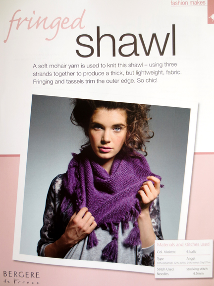 shawl - knitting and stitching