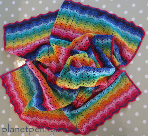 Ripple Stitch baby blanket - Planet Penny cotton