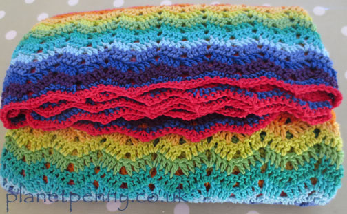 crochet ripple blanket - Planet Penny Cotton