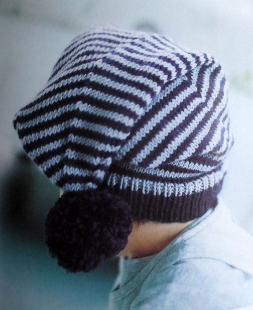 striped hat Debbie Bliss baby knits