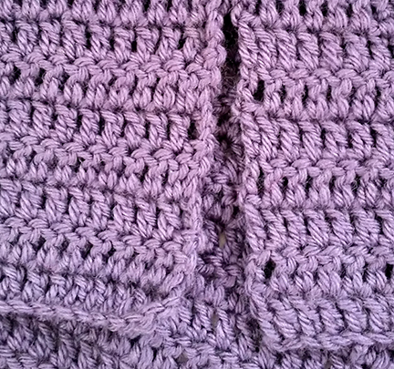 crochet sweater detail - side slits