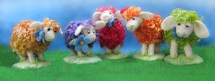 Flock of needlefelt sheep - Planet Penny