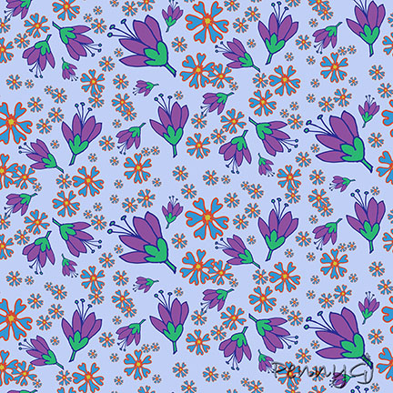 Purple flowers pattern - PennyGJ